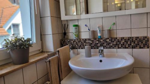 Berlin-Oase - schnuckelige Ferienwohnung an der Grenze zu Berlin的一间浴室