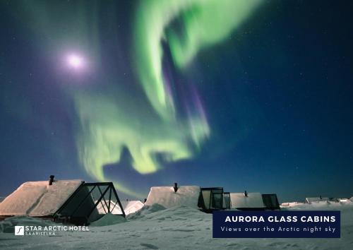 萨利色尔卡北极星酒店的天空上方的极光级的卡拉波