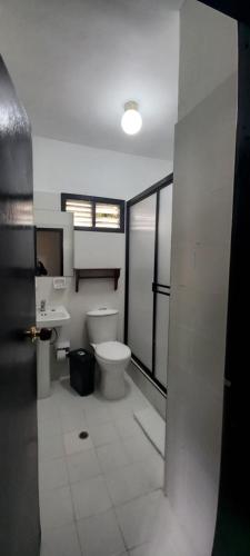 CoconucoHotel Coconuco by Destino Pacifico的一间带卫生间和水槽的浴室