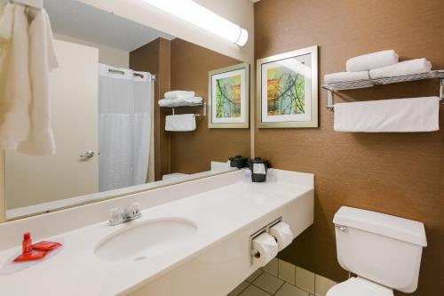 迈诺特迈诺特费尔菲尔德客栈的一间带水槽、卫生间和镜子的浴室