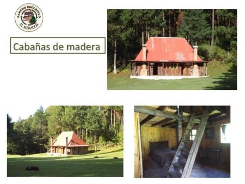AcajeteRancho Ecológico El Mirador的红色屋顶房屋的两张照片