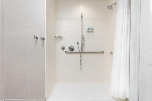 国会山高地Residence Inn Upper Marlboro Joint Base Andrews的带淋浴和浴帘的浴室