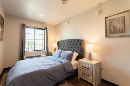 圣安东尼奥Cozy Apartment by La Cantera & Rim的一间卧室设有一张床和一个窗口