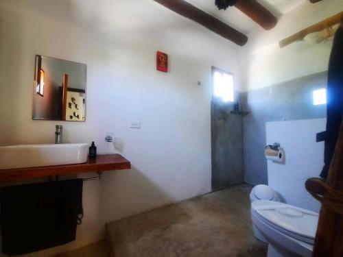奥尔沃克斯岛Casa Sofia Holbox的一间带水槽和卫生间的浴室