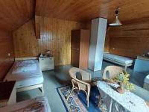 多克西Chalupa Kruh的客厅配有炉灶、沙发和椅子