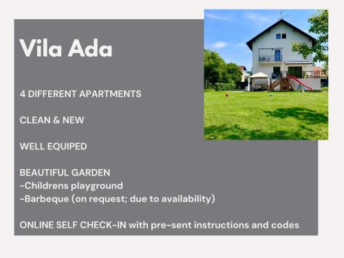 卢布尔雅那VILA ADA - Big Garden - 4 New Quiet Apartments - Free Parking的房屋网页的截图