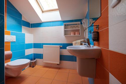布兰斯科斯特拉卡特考恩酒店的一间带水槽和卫生间的浴室