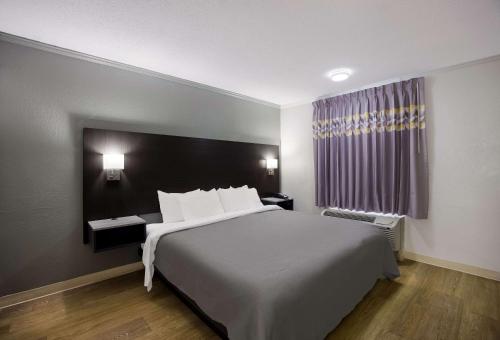 塔拉哈西Quality Inn Tallahassee near University的卧室设有一张白色大床和一扇窗户。
