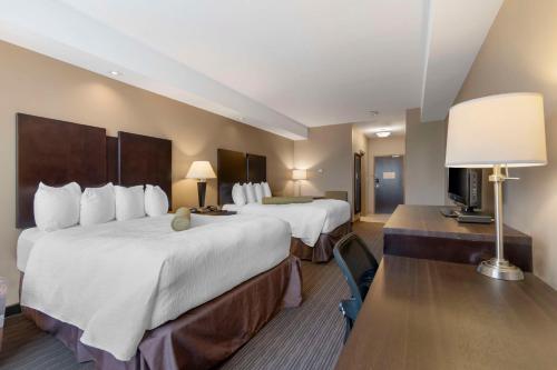 穆斯乔麋驻贝斯特韦斯特酒店 的酒店客房设有两张床和电视。
