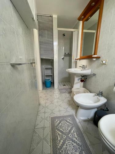 托雷坎内Casita Luzmila的一间带两个卫生间、淋浴和盥洗盆的浴室