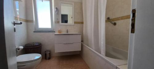 米尔芳提斯城Apartamentos Naturalis的浴室配有卫生间、盥洗盆和淋浴。