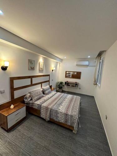贝贾亚Kahina loft的一间卧室,卧室内配有一张大床