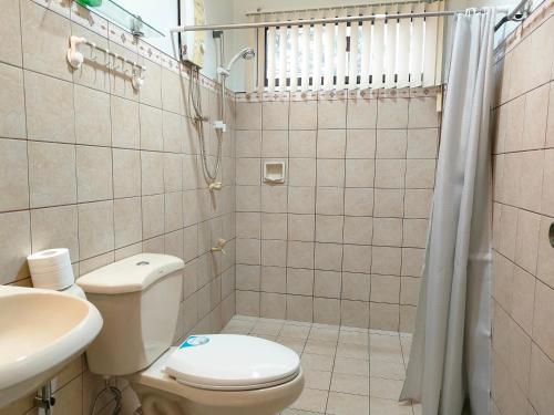 邦劳DMC2 Residence Panglao的浴室配有卫生间、盥洗盆和淋浴。