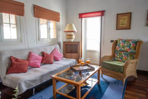 大加那利岛拉斯帕尔马斯Villa Mirador Los Hoyos的客厅配有沙发、桌子和椅子