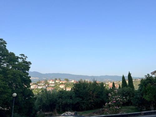 科森扎Casa Dei Cavalieri的从树木茂密的山丘上欣赏到城镇美景