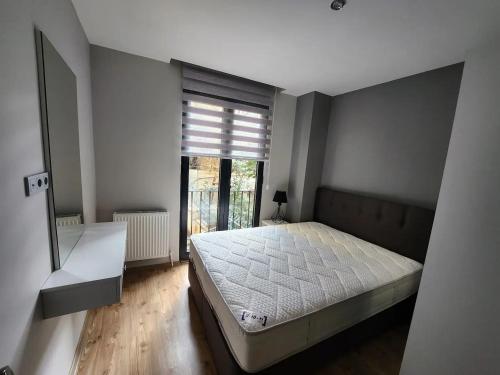 伊斯坦布尔Remta Real Estate的一间卧室设有一张大床和一个窗户。