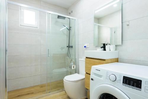 卡斯特利翁-德拉普拉纳Bieti Castellon的一间带卫生间和洗衣机的浴室