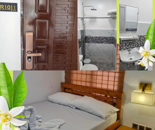 BalangaBTH Traveller's Home的客房设有一张床和一间带水槽的浴室