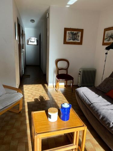 拉茨欧马兹Appartement avec vue imprenable的客厅配有沙发和桌子