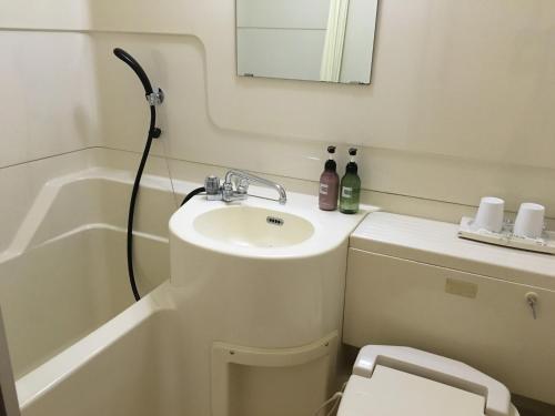 增田Mizuho Inn Iwami Masuda - Vacation STAY 17362v的浴室配有盥洗盆、卫生间和浴缸。