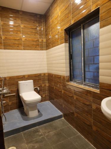 锡尔杰尔Dream Lodging的一间带卫生间和水槽的浴室