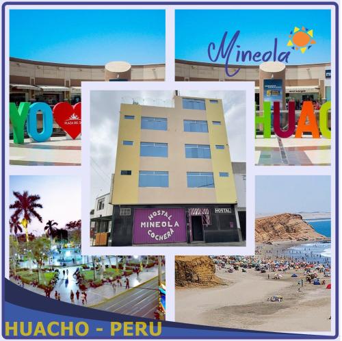 Santa MaríaHostal Mineola Huacho的一张酒店和海滩的照片