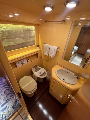 KalkaraRiti Yacht的一间带卫生间和水槽的小浴室