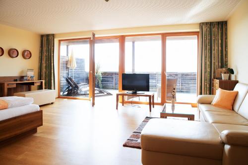 里格斯堡里格斯酒店的带沙发和电视的客厅