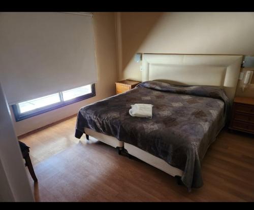 圣拉斐尔Casa nueva centrica的一间卧室设有一张床和一个窗口