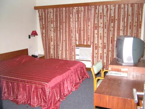 赖布尔VIP'S CLUB的酒店客房,配有床和电视