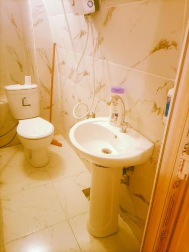 尚勒乌尔法Alkan konuk evi的一间带水槽和卫生间的浴室