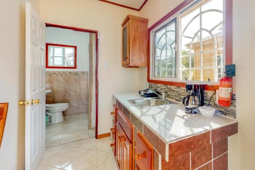 丹格里加Hummingbird Estate的厨房设有水槽和窗户。