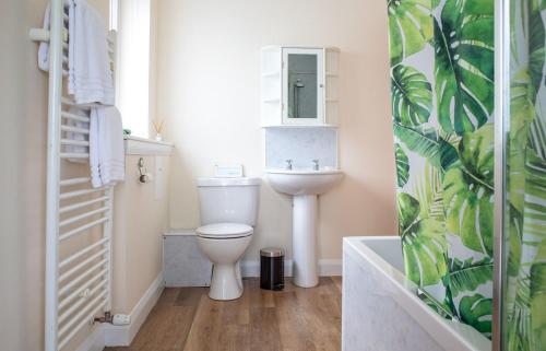 波特里Solas Alainn Chalet的浴室配有白色卫生间和盥洗盆。