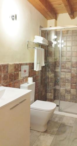 丘利利亚Refugio La Presa的一间带卫生间和淋浴的浴室