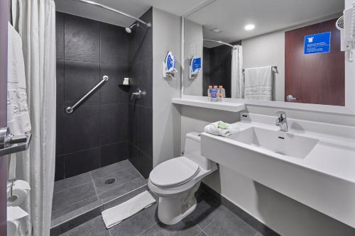 蒙特雷蒙特雷埃尔罗普埃托城市通酒店的浴室配有卫生间、盥洗盆和淋浴。