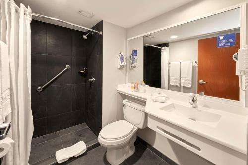 坦皮科City Express by Marriott Tampico Altamira的浴室配有卫生间、盥洗盆和淋浴。