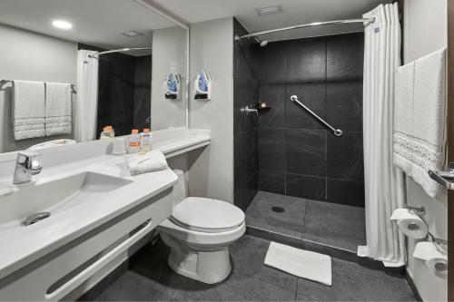 提华纳City Express by Marriott Tijuana Otay的浴室配有盥洗盆、卫生间和淋浴。