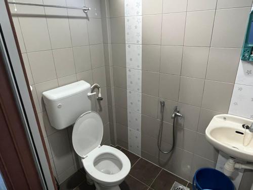 巴力拉惹Ayem Homestay UTHM的一间带卫生间和水槽的浴室