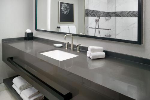 阿林顿阿灵顿水晶城/里根国家机场万怡酒店的一间带水槽和镜子的浴室