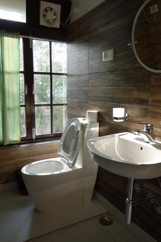 甘托克Mintokling Guest House的一间带卫生间和水槽的浴室