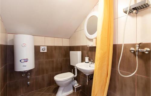 格基卡琳Gorgeous Apartment In Gornji Karin With Wifi的一间带卫生间和水槽的小浴室