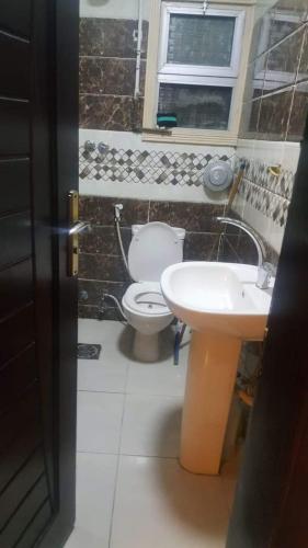 开罗تحسين فرغلي的一间带卫生间和水槽的浴室