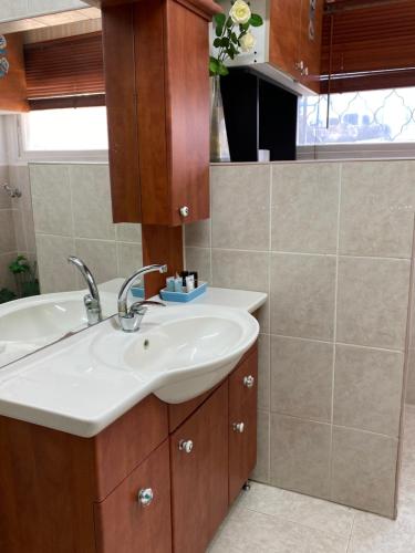 尼夫佐哈Palmera by LOREN VILLAGE的浴室配有白色水槽和浴缸。