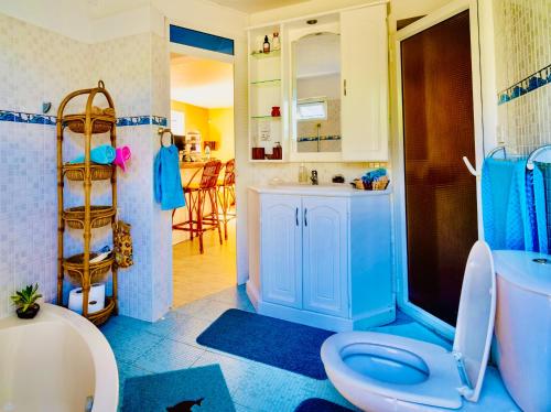 黑河区Cozy Home的一间带卫生间和水槽的浴室