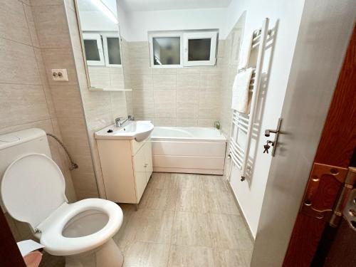 蒂米什瓦拉ADG 2 - Apartament cu 3 camere Timisoara的一间带卫生间和水槽的小浴室