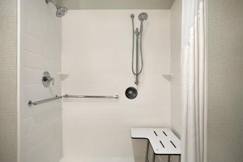 麦卡伦Holiday Inn Express & Suites - McAllen - Medical Center Area, an IHG Hotel的白色的浴室设有卫生间和淋浴。