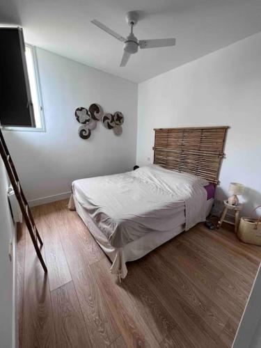 佩兹纳斯Pézenas的一间卧室配有一张床和一台平面电视