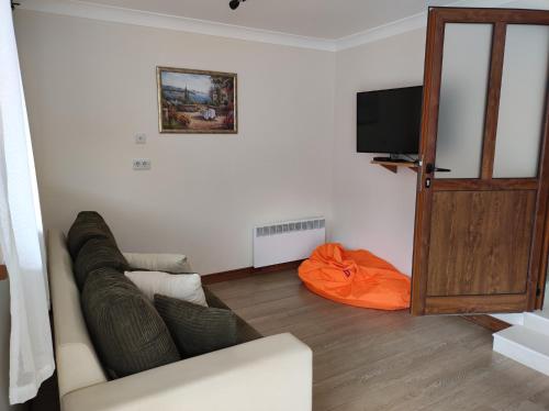 里巴里卡Терасите - Къща 4的带沙发和平面电视的客厅
