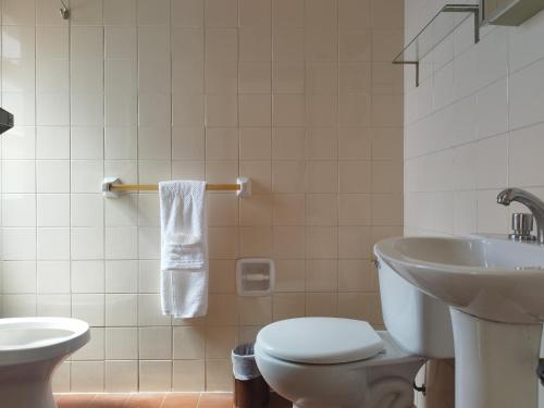 拉巴斯Hotel RustiCall的一间带卫生间和水槽的浴室
