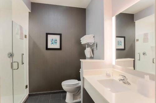 威奇托福尔斯Fairfield Inn & Suites by Marriott Wichita Falls Northwest的一间带卫生间、水槽和镜子的浴室
